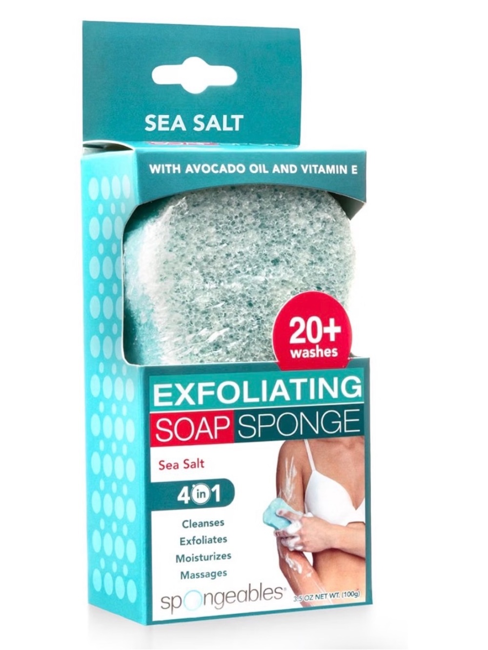 Nwt- Sea Salt Exfoliating Soap Sponge - Teal